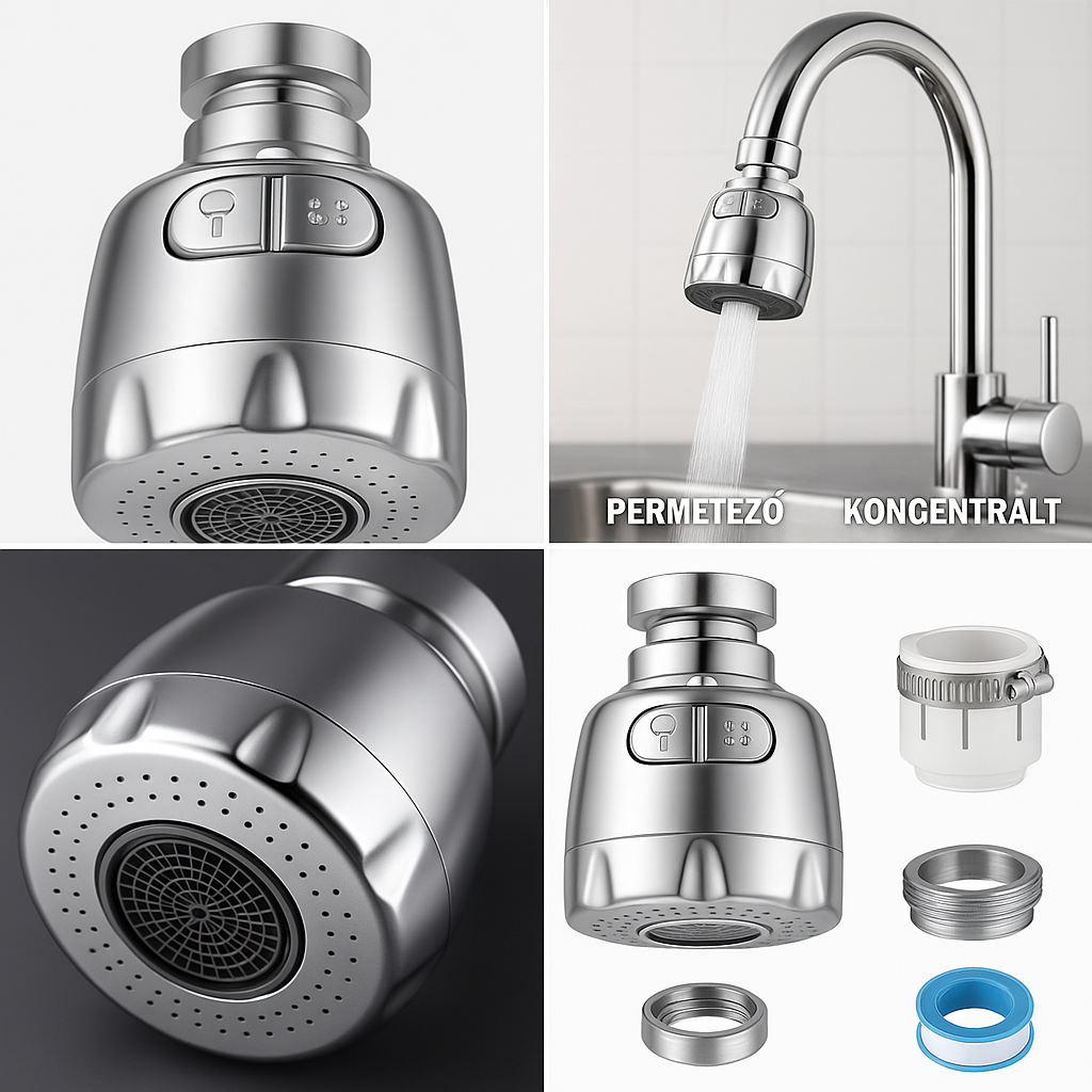 AquaFlex – Állítható, 2 Módú Vízszűrős Csapfej