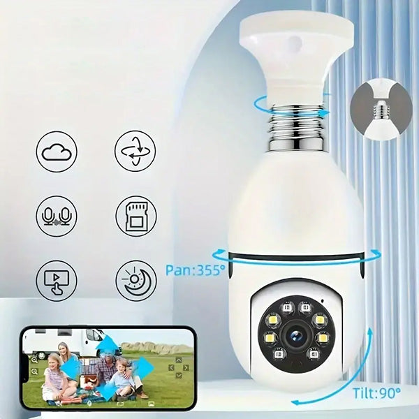 💡 BULBCAM – Cameră inteligentă de supraveghere 360° în formă de bec