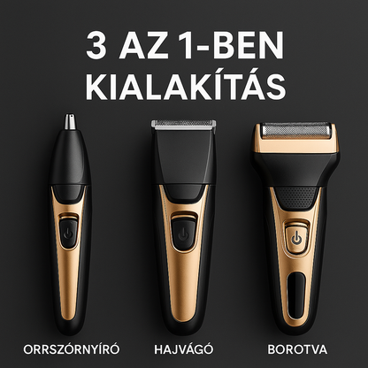 TrimPro 3 az 1-ben Vezeték Nélküli Borotva és Hajvágó