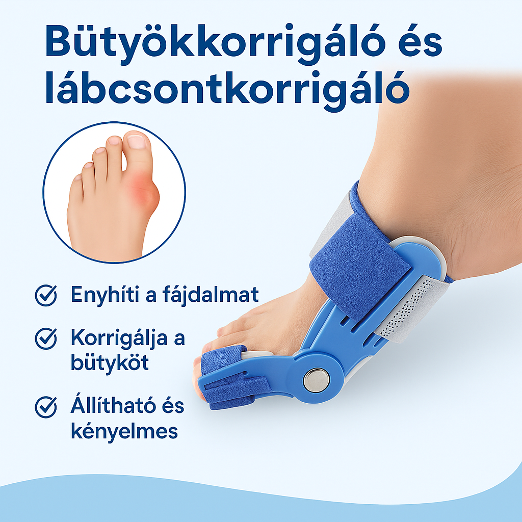 PlasticBunion – Bütyökkorrigáló és Lábujj-kiegyenesítő Sín