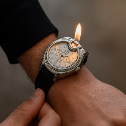 🔥 FlameWatch – Stílusos Karóra Beépített Öngyújtóval