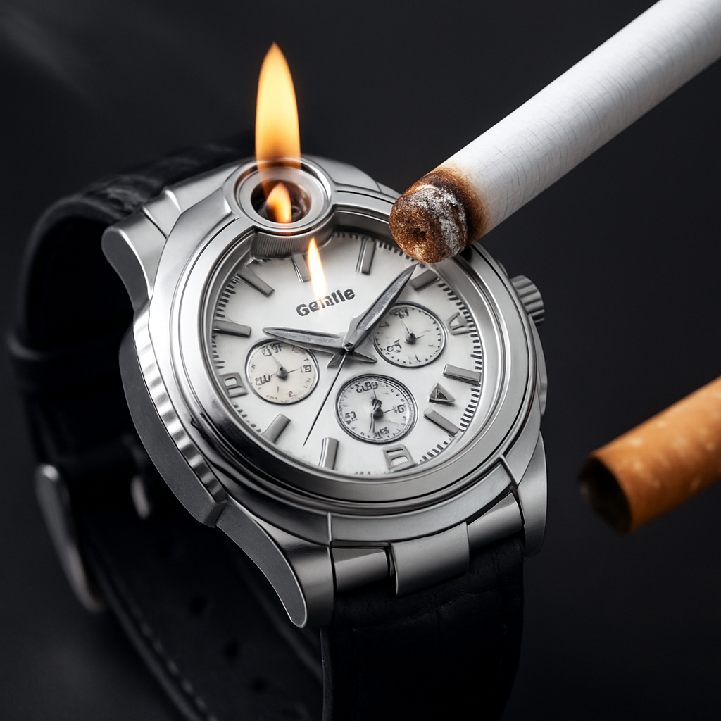 🔥 FlameWatch – Stílusos Karóra Beépített Öngyújtóval