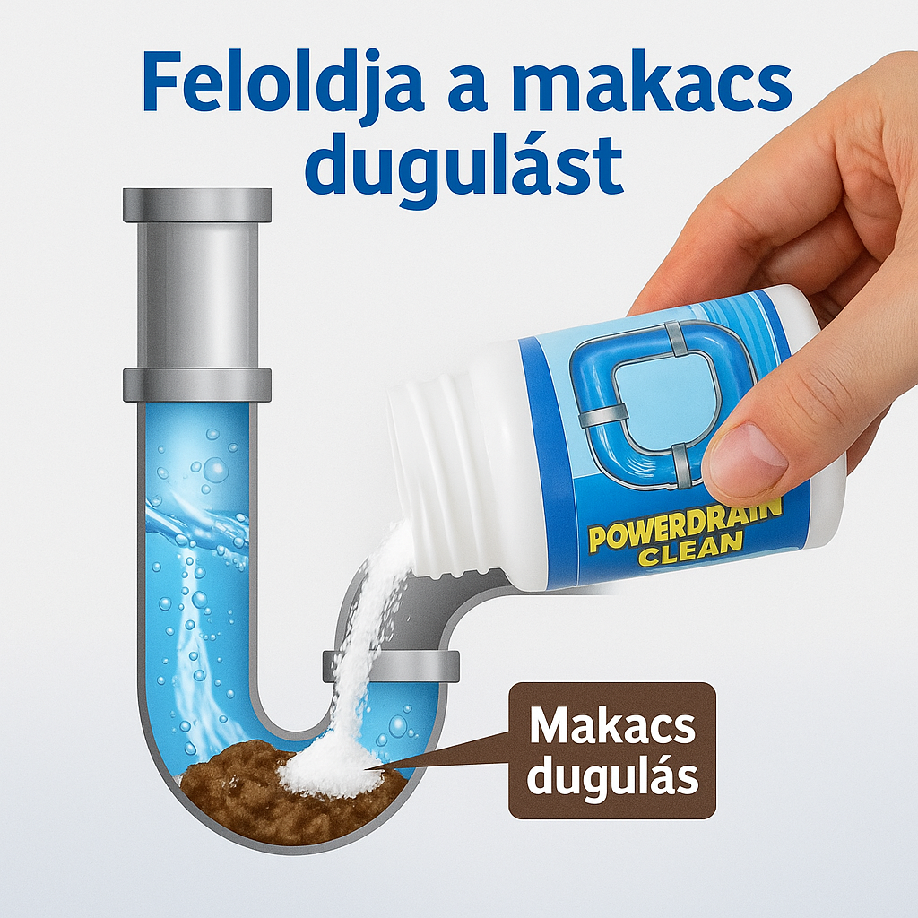 POWERDRAINCLEAN – Gyors és hatékony lefolyótisztító