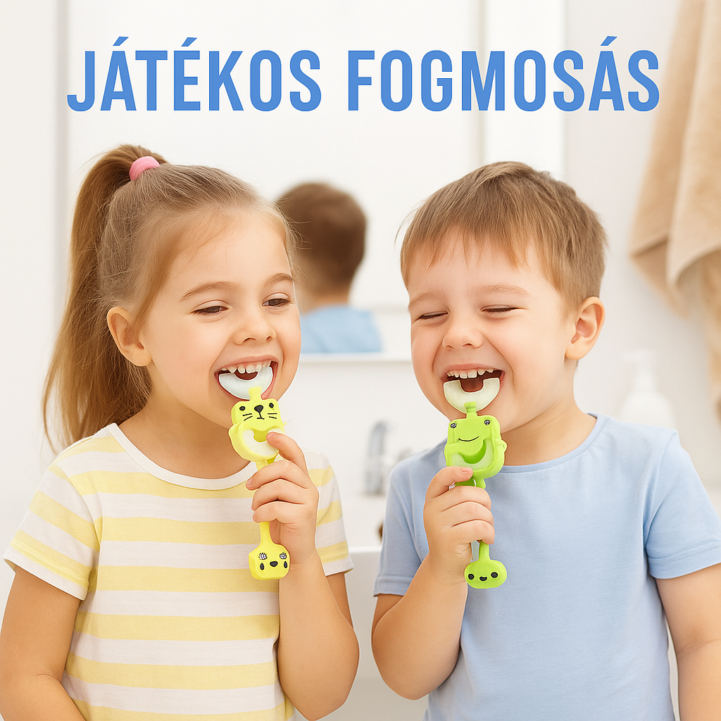 U-alakú Gyerek Fogkefe – Vidám és Gyengéd Fogápolás Minden Napra