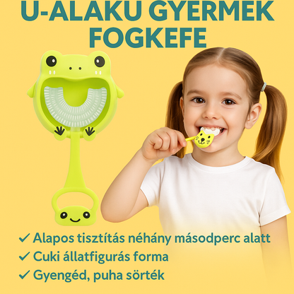 U-alakú Gyerek Fogkefe – Vidám és Gyengéd Fogápolás Minden Napra