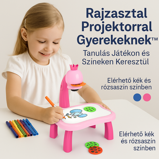 🎨 Rajzasztal Projektorral Gyerekeknek – Tanulás Játékon és Színeken Keresztül