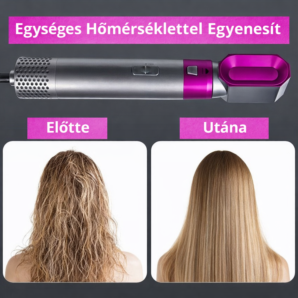 5 az 1-ben hajformázó – szárítás, volumen, göndörítés és egyenesítés