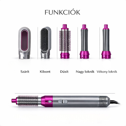 5 az 1-ben hajformázó – szárítás, volumen, göndörítés és egyenesítés
