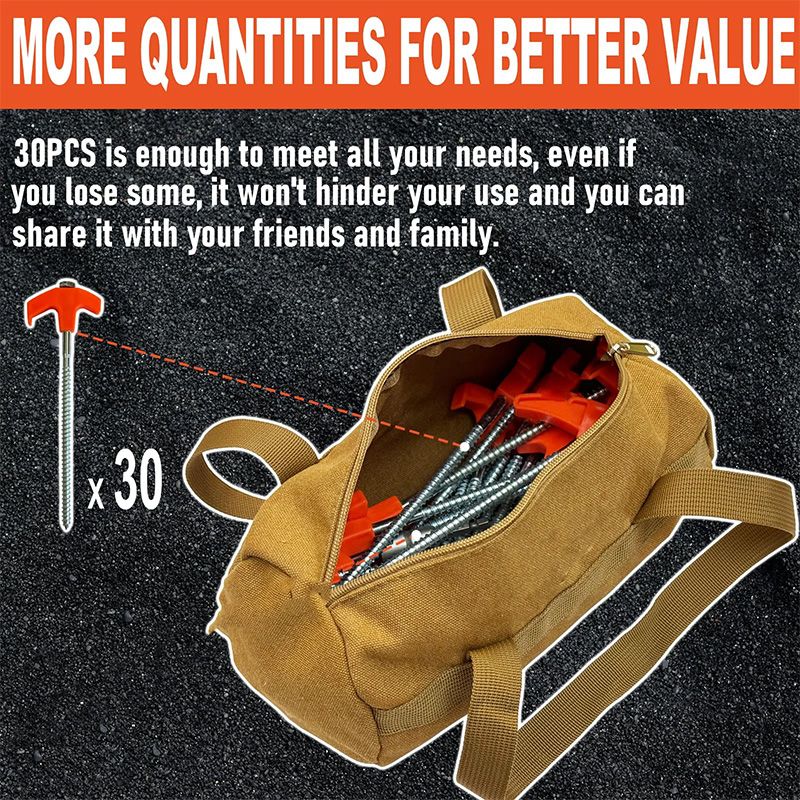 🔥Népszerű termék🔥8" csavaros sátorcölöpök földi horgonyok